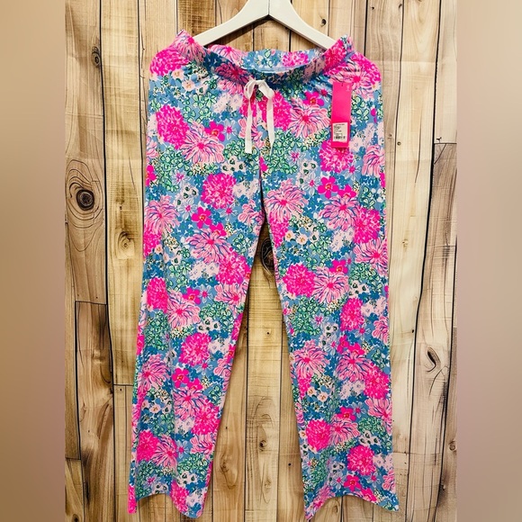 PJ KNIT BUTTON-UP TOP and PANTS MULTI LIL SOIREE ALL DAY Size S XS - Picture 3 of 7